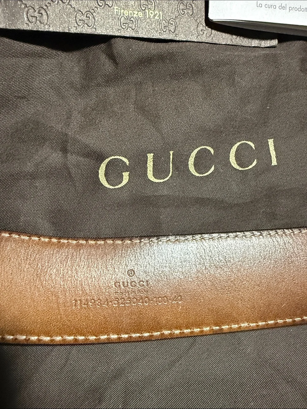 Gucci Black Leather Men's Belt with Silver Double G Buckle and Brown Interior